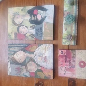 Kelly Rae Robert's wall pieces.